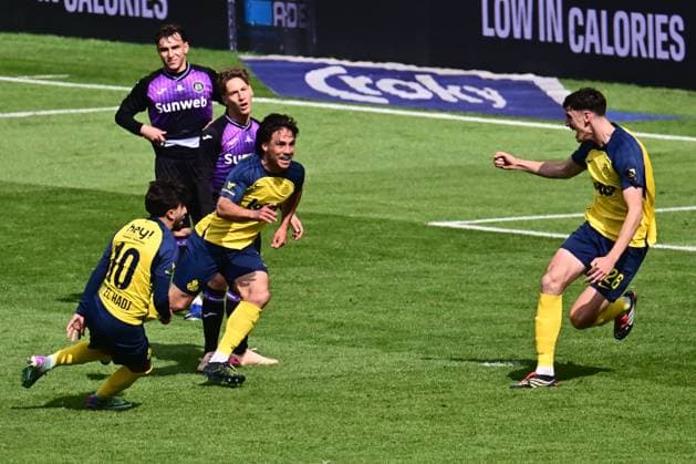Royale Union Saint-Gilloise v RSC Anderlecht - Belgian Croky Cup Final BRUSSELS, BELGIUM - MAY 02 : Mac Allister Kevin defender of Royale Union Saint-Gilloise celebrates scoring a goal during the Belgian Croky Cup final match between Royale Union Saint-Gilloise and RSC Anderlecht on May 2, 2026 in Brussels, Belgium, 02 05 2026 Brussels Belgium  Copyright: xPeterxDexVoechtx