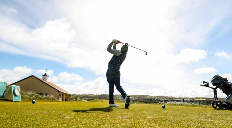 REPRO FREE *PRESS RELEASE NO REPRODUCTION FEE* EDITORIAL USE ONLY North of Ireland Men s Amateur Open, Royal Portrush Golf Club 14 5 2026 Finn Jolly tees off the 1st Finn Jolly tees off the 1st 14 5 2026  Copyright: x INPHO NickxElliottx AC015334