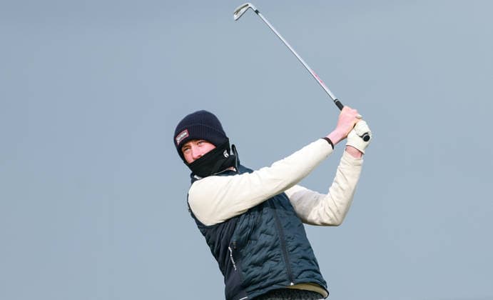 REPRO FREE *PRESS RELEASE NO REPRODUCTION FEE* EDITORIAL USE ONLY North of Ireland Men s Amateur Open, Royal Portrush Golf Club 14 5 2026 Mark Cadden tees off the 1st Mark Cadden tees off the 1st 14 5 2026  Copyright: x INPHO NickxElliottx NE1L4935 copy