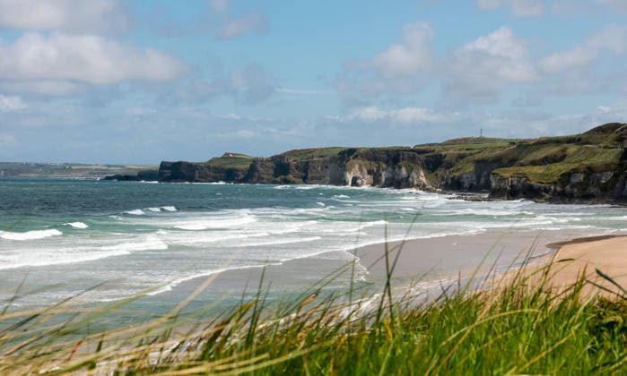 REPRO FREE *PRESS RELEASE NO REPRODUCTION FEE* EDITORIAL USE ONLY North of Ireland Men s Amateur Open, Royal Portrush Golf Club 14 5 2026 A general view of the Dunluce Cliffs A general view of the Dunluce Cliffs 14 5 2026  Copyright: x INPHO NickxElliottx NE1L6123