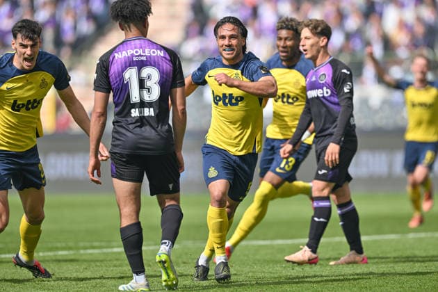 260514 Cupfinal Royale Union Saint-Gilloise vs RSC Anderlecht Kevin Mac Allister (5) of Union celebrates after scoring the 1-0 goal during the Croky Cup final 2026 between Royale Union Saint-Gilloise and RSC Anderlecht on May 14 , 2026 in Brussels, Belgium. (Photo by David Catry Isosport) Brussels Belgium  Copyright: xDavidxCatryx 20260514DC2_7489