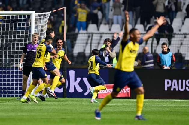 Royale Union Saint-Gilloise v RSC Anderlecht - Belgian Croky Cup Final BRUSSELS, BELGIUM - MAY 14 : Mac Allister Kevin defender of Royale Union Saint-Gilloise celebrating scoring a goal (1-0) during the Belgian Croky Cup final match between Royale Union Saint-Gilloise and RSC Anderlecht on May 14, 2026 in Brussels, Belgium, 14 05 2026 Brussels Belgium  Copyright: xJanxDexMeuleneirx