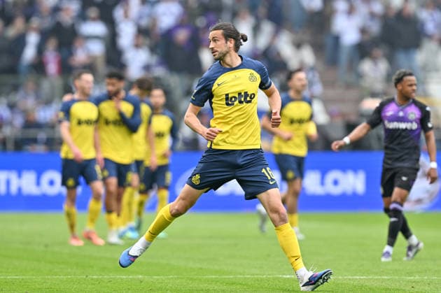 260514 Cupfinal Royale Union Saint-Gilloise vs RSC Anderlecht Christian Burgess (16) of Union celebrates after scoring a goal that will be later disallowed by the VAR during the Croky Cup final 2026 between Royale Union Saint-Gilloise and RSC Anderlecht on May 14 , 2026 in Brussels, Belgium. (Photo by David Catry Isosport) Brussels Belgium  Copyright: xDavidxCatryx 20260514DC2_6155