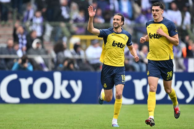 260514 Cupfinal Royale Union Saint-Gilloise vs RSC Anderlecht Christian Burgess (16) of Union celebrates after scoring a goal that will be later disallowed by the VAR during the Croky Cup final 2026 between Royale Union Saint-Gilloise and RSC Anderlecht on May 14 , 2026 in Brussels, Belgium. (Photo by David Catry Isosport) Brussels Belgium  Copyright: xDavidxCatryx 20260514DC2_6100