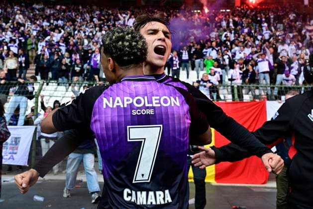 Royale Union Saint-Gilloise v RSC Anderlecht - Belgian Croky Cup Final BRUSSELS, BELGIUM - MAY 14 : Cvetkovic Mihajlo forward of RSC Anderlecht celebrating scoring a goal (1-1) during the Belgian Croky Cup final match between Royale Union Saint-Gilloise and RSC Anderlecht on May 14, 2026 in Brussels, Belgium, 14 05 2026 Brussels Belgium  Copyright: xJanxDexMeuleneirx