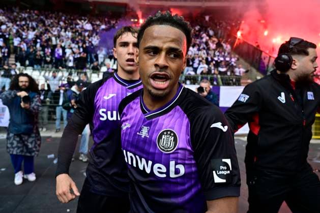 Royale Union Saint-Gilloise v RSC Anderlecht - Belgian Croky Cup Final BRUSSELS, BELGIUM - MAY 14 : Cvetkovic Mihajlo forward of RSC Anderlecht celebrating scoring a goal (1-1) during the Belgian Croky Cup final match between Royale Union Saint-Gilloise and RSC Anderlecht on May 14, 2026 in Brussels, Belgium, 14 05 2026 Brussels Belgium  Copyright: xJanxDexMeuleneirx