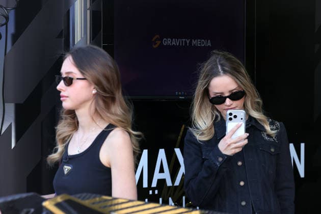 Shania and Davina Geiss GER as guests of Maximilian Günther GER in the DS Penske Pit, FIA Formula E World Championship Season 12, Monaco E Prix, MonteCarlo, MC, 14 05 2026, VIP