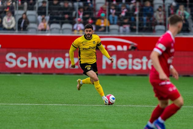 Switzerland Brack Super League 2025 26, FC Thun vs BSC Young Boys Stockhorn Arena, Thun Loris Benito 23 YB Thun Stockhorn Arena Bern Switzerland Copyright: xKjetilxWaberx