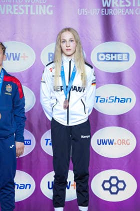 U17 Wrestling European Championships Podium 43kg WW Bronze Finja Viviane Strauch GER