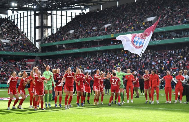 Football, Germany, Women, Season 2025 2026, DFB Cup Final, Rhein Energie Stadium Cologne, VfL Wolfsburg FC Bayern Munich 0 4 Jubel FC Bayern Jubel, joy, action