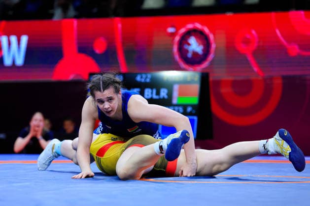 U17 Wrestling European Championships 65kg WW Palina Brahinets BLR df Emma Leah Acar SWE Copyright: xKostadinxAndonov xUnitedxWorldxWrestlingx Kostadin Andonov United World Wrestling