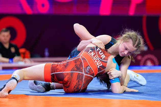 U17 Wrestling European Championships 40kg WW Sirin Askara TUR df Nahla Maylin Eichheimer GER Copyright: xKostadinxAndonov xUnitedxWorldxWrestlingx Kostadin Andonov United World Wrestling