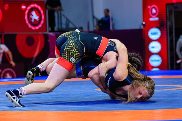 U17 Wrestling European Championships 43kg WW Rusalina Andriana Portaru MDA df Kristin Stefanova Iliyna BUL Copyright: xKostadinxAndonov xUnitedxWorldxWrestlingx Kostadin Andonov United World Wrestling