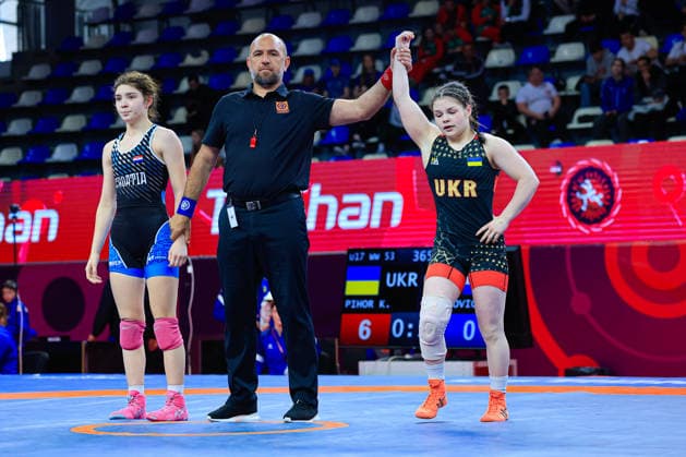U17 Wrestling European Championships 53kg WW Kamilla Pihor UKR df Zara Petrovic CRO Copyright: xKostadinxAndonov xUnitedxWorldxWrestlingx Kostadin Andonov United World Wrestling