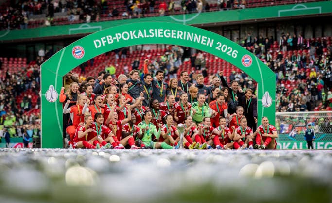 Cologne, Germany 14th May 2026 Final cheer FCB FC Bayern Munich VfL Wolfsburg DFB Cup Final Women 14 05 2026