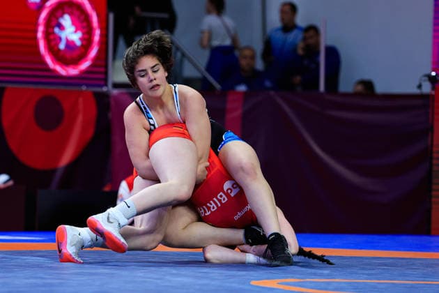 U17 Wrestling European Championships 61kg WW Alischa Melitta Marie Guenther GER df Asja Kojic CRO Copyright: xKostadinxAndonov xUnitedxWorldxWrestlingx Kostadin Andonov United World Wrestling