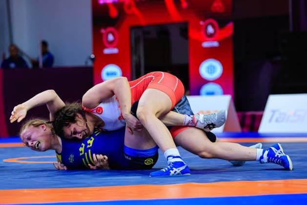 U17 Wrestling European Championships 61kg WW Ozdenur Ozmez TUR df Inez Ester Lea Airaksinen SWE Copyright: xKostadinxAndonov xUnitedxWorldxWrestlingx Kostadin Andonov United World Wrestling