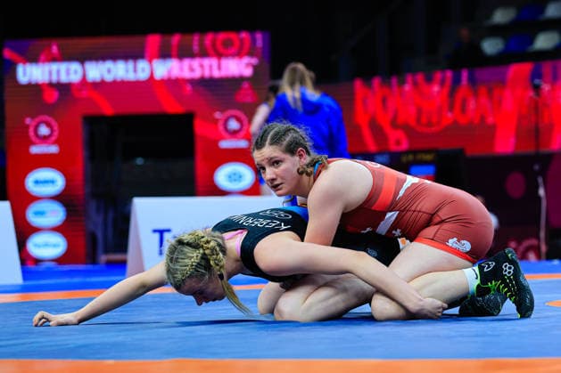 U17 Wrestling European Championships 69kg WW Nino Samkharadze GEO df Frida Malou Kebernik GER Copyright: xKostadinxAndonov xUnitedxWorldxWrestlingx Kostadin Andonov United World Wrestling