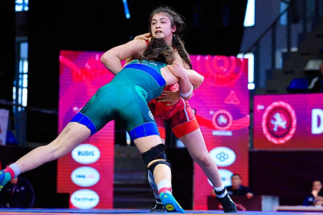 U17 Wrestling European Championships 61kg WW Andrea Niseva BUL df Surae Mirac Abbassoy FIN Copyright: xKostadinxAndonov xUnitedxWorldxWrestlingx Kostadin Andonov United World Wrestling
