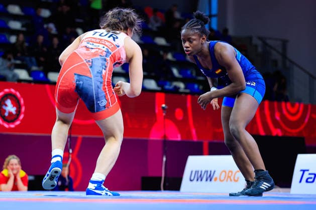 U17 Wrestling European Championships 61kg WW Ozdenur Ozmez TUR df Graciela Gaudencia Eningo Asama ESP Copyright: xKostadinxAndonov xUnitedxWorldxWrestlingx Kostadin Andonov United World Wrestling