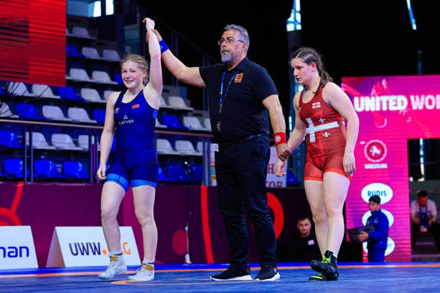 U17 Wrestling European Championships 69kg WW Darja Markova LAT df Nino Samkharadze GEO Copyright: xKostadinxAndonov xUnitedxWorldxWrestlingx Kostadin Andonov United World Wrestling