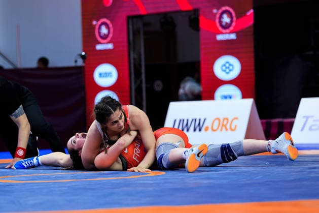 U17 Wrestling European Championships 61kg WW Ozdenur Ozmez TUR df Olivia Victoria LÃ onie Sandin Amblard FRA Copyright: xKostadinxAndonov xUnitedxWorldxWrestlingx Kostadin Andonov United World Wrestling