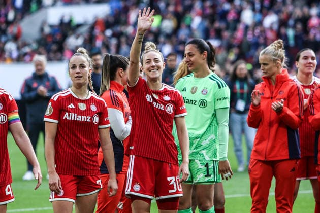 Sport, Football, DFB Pokal Women Season 2025 2026 Final VfL Wolfsburg FC Bayern Munich 14 05 2026, RheinEnergieSTADION Carolin Simon FC Bayern Munich, 30 Cologne RheinEnergieSTADION North Rhine-Westphalia Germany