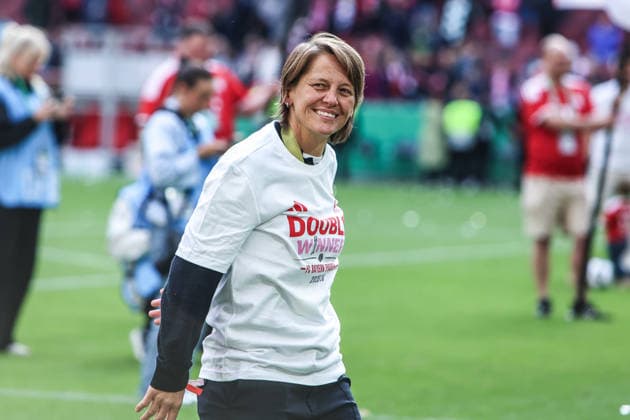 Sport, Football, DFB Cup Womens Season 2025 2026 Final VfL Wolfsburg FC Bayern Munich 14 05 2026, RheinEnergieSTADION Bianca Rech Director Womens Football FC Bayern Munich Cologne RheinEnergieSTADION North Rhine-Westphalia Germany