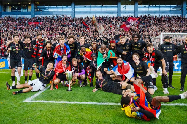 Oddset Cup FC Copenhagen FC Midtjylland FC Midtjylland players after the cup final between FC Copenhagen FC Midtjylland at Parken, Copenhagen, Thursday, May 14, 2026 Photo Liselotte Sabroe Ritzau Scanpix , Copenhagen Denmark  Copyright: Ritzau Scanpix LiselottexSabroex spdk20260514-200802-L
