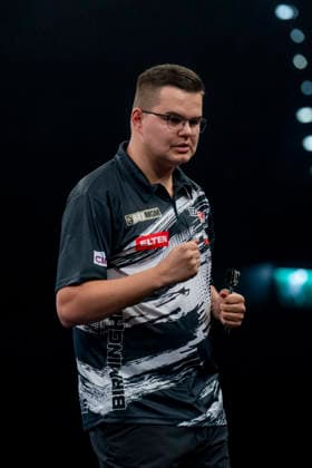 2026 BetMGM Premier League Darts, Night 15, Birmingham Gian van Veen celebrates winning against Josh Rock during the 2026 BetMGM Premier League Darts, Night 15 at the Utilita Arena, Birmingham, England on 14 May 2026 Credit: Alex Young Every Second Media Editorial use only. All images are copyright Every Second Media Limited. No images may be reproduced without prior permission. Copyright: xIMAGO EveryxSecondxMediax ESM-1992-0008 AlexxYoungx xEveryxSecondxMediax