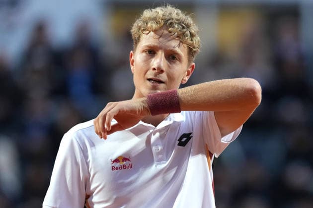 Martin Landaluce of Spain during the match against Daniil Medvedev of Russia at the Internazionali BNL d Italia 2026 tennis tournament at Foro Italico in Rome (Italy) on May, 14, 2026. AntoniettaxBaldassarre