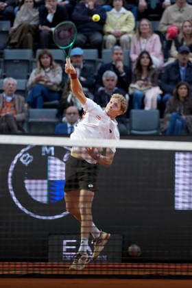 Martin Landaluce of Spain during the match against Daniil Medvedev of Russia at the Internazionali BNL d Italia 2026 tennis tournament at Foro Italico in Rome (Italy) on May, 14, 2026. AntoniettaxBaldassarre