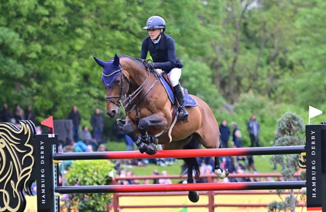 GER Al Shira aa German Show Jumping Dressage Derby Hamburg 14 05 2026, GER Al Shira aa German Show Jumping Dressage Derby Hamburg, Prize of Deutsche Vermögensberatung AG Championat von Hamburg, Al Shira aa CSI5 Tour in the picture Laura Klaphake GER on VDL Quizano van t Merelsnest nordphotoxGmbH xWitke nph00002