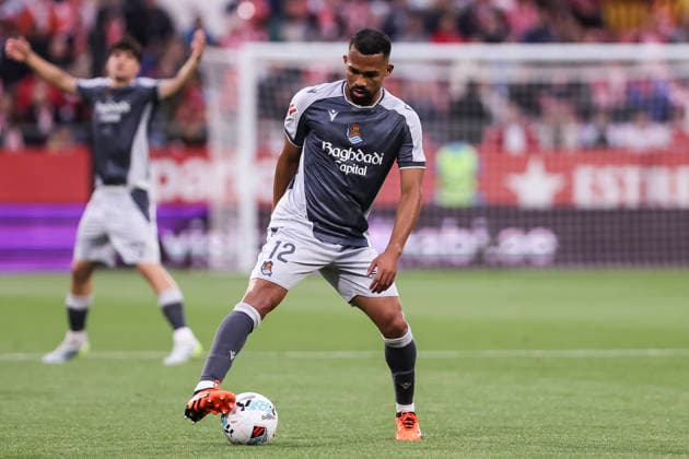 May 14, 2026, Girona, Girona, SPAIN: Yangel Herrera of Real Sociedad in action during the Spanish league, LaLiga EA Sports, football match played between Girona FC and Real Sociedad at Montilivi stadium on May 14, 2026 in Girona, Spain. Girona FC V Real Sociedad - LaLiga EA Sports  - ZUMAa181 20260514_zaa_a181_030 Copyright: xJavierxBorregox