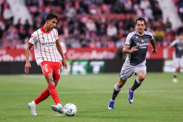 May 14, 2026, Girona, Girona, SPAIN: Vitor Reis of Girona FC in action during the Spanish league, LaLiga EA Sports, football match played between Girona FC and Real Sociedad at Montilivi stadium on May 14, 2026 in Girona, Spain. Girona FC V Real Sociedad - LaLiga EA Sports  - ZUMAa181 20260514_zaa_a181_031 Copyright: xJavierxBorregox