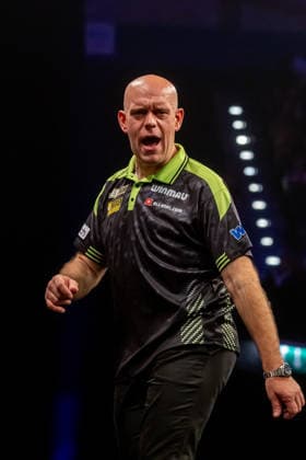 Darts BetMGM Premier League Michael van Gerwen during the BetMGM Premier League darts, at Utilita Arena, Birmingham, UK on 14 May 2026. Birmingham Utilita Arena Midlands UK Editorial use only , Copyright: xManjitxNarotrax PSI-24244-0008