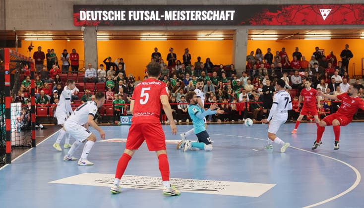 Stuttgart , Futsal Bundesliga Final German Championship Game 2 , TSV Weilimdorf vs HOT 05 Futsal , Match scene