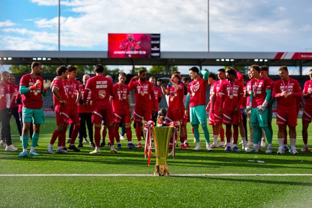 Switzerland Brack Super League 2025 2026, FC Thun vs BSC Young Boys Stockhorn Arena, Thun FC Thun as Swiss champion 2026 after last years promotion to the highest Swiss league, is champion for the first time in the clubs history Thun Stockhorn Arena Bern Switzerland Copyright: xKjetilxWaberx
