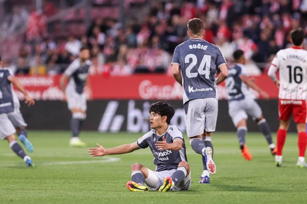 May 14, 2026, Girona, Girona, SPAIN: Takefusa Kubo of Real Sociedad protest during the Spanish league, LaLiga EA Sports, football match played between Girona FC and Real Sociedad at Montilivi stadium on May 14, 2026 in Girona, Spain. Girona FC V Real Sociedad - LaLiga EA Sports  - ZUMAa181 20260514_zaa_a181_066 Copyright: xJavierxBorregox