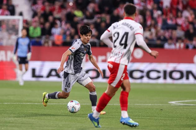May 14, 2026, Girona, Girona, SPAIN: Takefusa Kubo of Real Sociedad in action during the Spanish league, LaLiga EA Sports, football match played between Girona FC and Real Sociedad at Montilivi stadium on May 14, 2026 in Girona, Spain. Girona FC V Real Sociedad - LaLiga EA Sports  - ZUMAa181 20260514_zaa_a181_068 Copyright: xJavierxBorregox