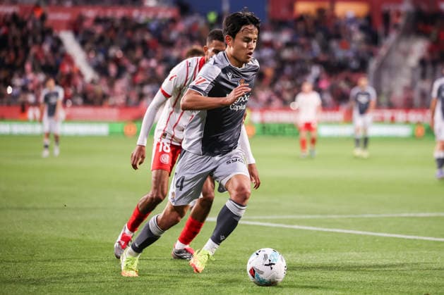 May 14, 2026, Girona, Girona, SPAIN: Takefusa Kubo of Real Sociedad in action during the Spanish league, LaLiga EA Sports, football match played between Girona FC and Real Sociedad at Montilivi stadium on May 14, 2026 in Girona, Spain. Girona SPAIN - ZUMAa181 20260514_zaa_a181_072 Copyright: xJavierxBorregox