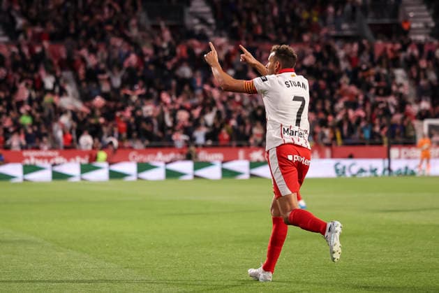 May 14, 2026, Girona, Girona, SPAIN: Cristhian Stuani of Girona FC celebrates a goal during the Spanish league, LaLiga EA Sports, football match played between Girona FC and Real Sociedad at Montilivi stadium on May 14, 2026 in Girona, Spain. Girona FC V Real Sociedad - LaLiga EA Sports  - ZUMAa181 20260514_zaa_a181_089 Copyright: xJavierxBorregox