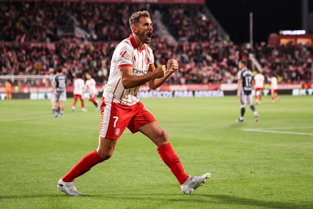 May 14, 2026, Girona, Girona, SPAIN: Cristhian Stuani of Girona FC celebrates a goal during the Spanish league, LaLiga EA Sports, football match played between Girona FC and Real Sociedad at Montilivi stadium on May 14, 2026 in Girona, Spain. Girona FC V Real Sociedad - LaLiga EA Sports  - ZUMAa181 20260514_zaa_a181_095 Copyright: xJavierxBorregox