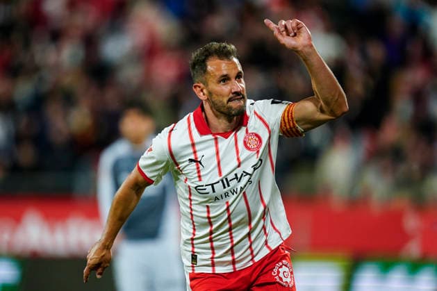 ESP: Girona FC v Real Sociedad. La Liga match 2025-2026, Matchday 36. Cristhian Stuani of Girona FC celebrates the 1-1 during the La Liga match 2025-2026, match day 36 between Girona FC and Real Sociedad played at Montilivi Stadium on May 14, 2026 in Girona, Spain. kpng Copyright: xSergioxRuizx xPRESSINPHOTOx PS_260514_GIR_RSO_2526_028
