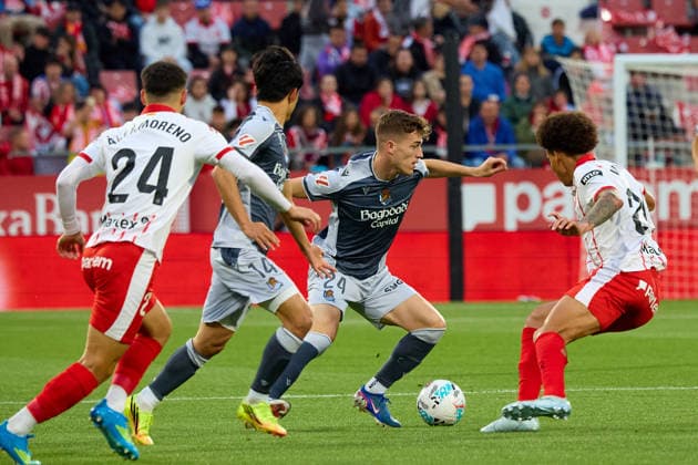 ESP LaLiga EA Sports Girona FC v Real Sociedad Luka Sucic of Real Sociedad in action during LaLiga EA Sports, between Girona FC v Real Sociedad played at Montilivi Stadium, Girona on May 14th, 2026 in Spain Girona ESTADIO MONTILIVI CATALUNYA Spain Football Copyright: xEddyxKelelex xAgenciaxLOFx