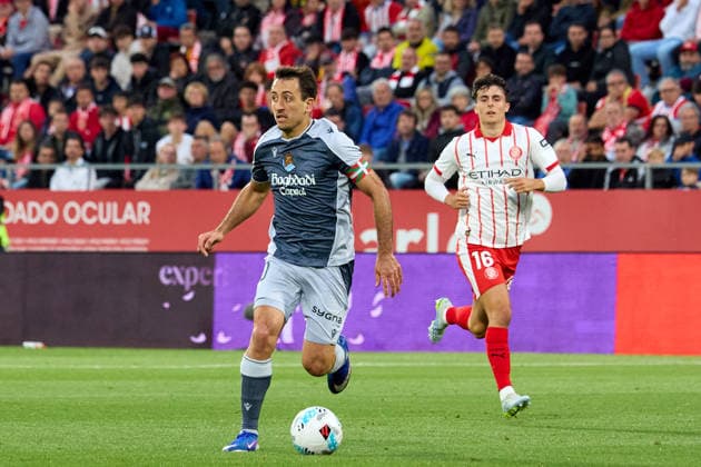 ESP LaLiga EA Sports Girona FC v Real Sociedad Mikel Oyarzabal of Real Sociedad in action during LaLiga EA Sports, between Girona FC v Real Sociedad played at Montilivi Stadium, Girona on May 14th, 2026 in Spain Girona ESTADIO MONTILIVI CATALUNYA Spain Football Copyright: xEddyxKelelex xAgenciaxLOFx