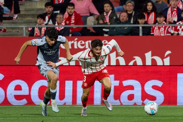 ESP LaLiga EA Sports Girona FC v Real Sociedad Joel Roca of Girona battles for possession with Jon Martin of Real Sociedad during LaLiga EA Sports, between Girona FC v Real Sociedad played at Montilivi Stadium, Girona on May 14th, 2026 in Spain Girona ESTADIO MONTILIVI CATALUNYA Spain Futbol Copyright: xEddyxKelelex xAgenciaxLOFx