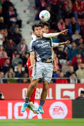 ESP LaLiga EA Sports Girona FC v Real Sociedad Pablo Marin of Real Sociedad challenges for a header during LaLiga EA Sports, between Girona FC v Real Sociedad played at Montilivi Stadium, Girona on May 14th, 2026 in Spain Girona ESTADIO MONTILIVI CATALUNYA Spain Football Copyright: xEddyxKelelex xAgenciaxLOFx