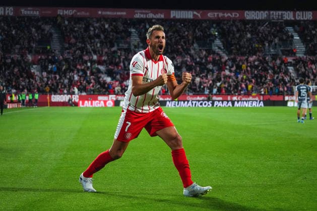 ESP: Girona FC v Real Sociedad. La Liga match 2025-2026, Matchday 36. Cristhian Stuani of Girona FC celebrates the 1-1 during the La Liga match 2025-2026, match day 36 between Girona FC and Real Sociedad played at Montilivi Stadium on May 14, 2026 in Girona, Spain. kpng Copyright: xSergioxRuizx xPRESSINPHOTOx PS_260514_GIR_RSO_2526_042