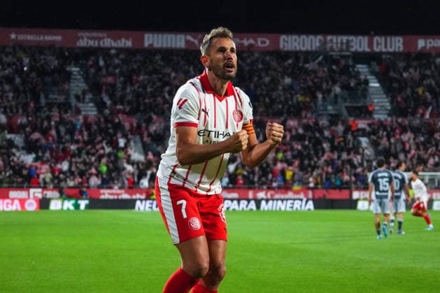 ESP: Girona FC v Real Sociedad. La Liga match 2025-2026, Matchday 36. Cristhian Stuani of Girona FC celebrates the 1-1 during the La Liga match 2025-2026, match day 36 between Girona FC and Real Sociedad played at Montilivi Stadium on May 14, 2026 in Girona, Spain. kpng Copyright: xSergioxRuizx xPRESSINPHOTOx PS_260514_GIR_RSO_2526_044